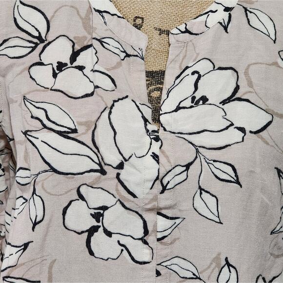 J. Jill floral neutral tones linen blend tunic size XS - Picture 2 of 7